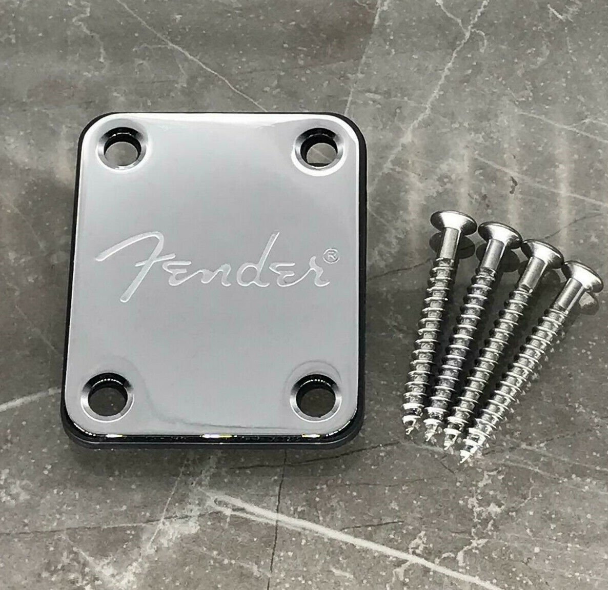 Vintage Fender logo neck plate Chrome includ.. (405764050) ᐈ Köp på