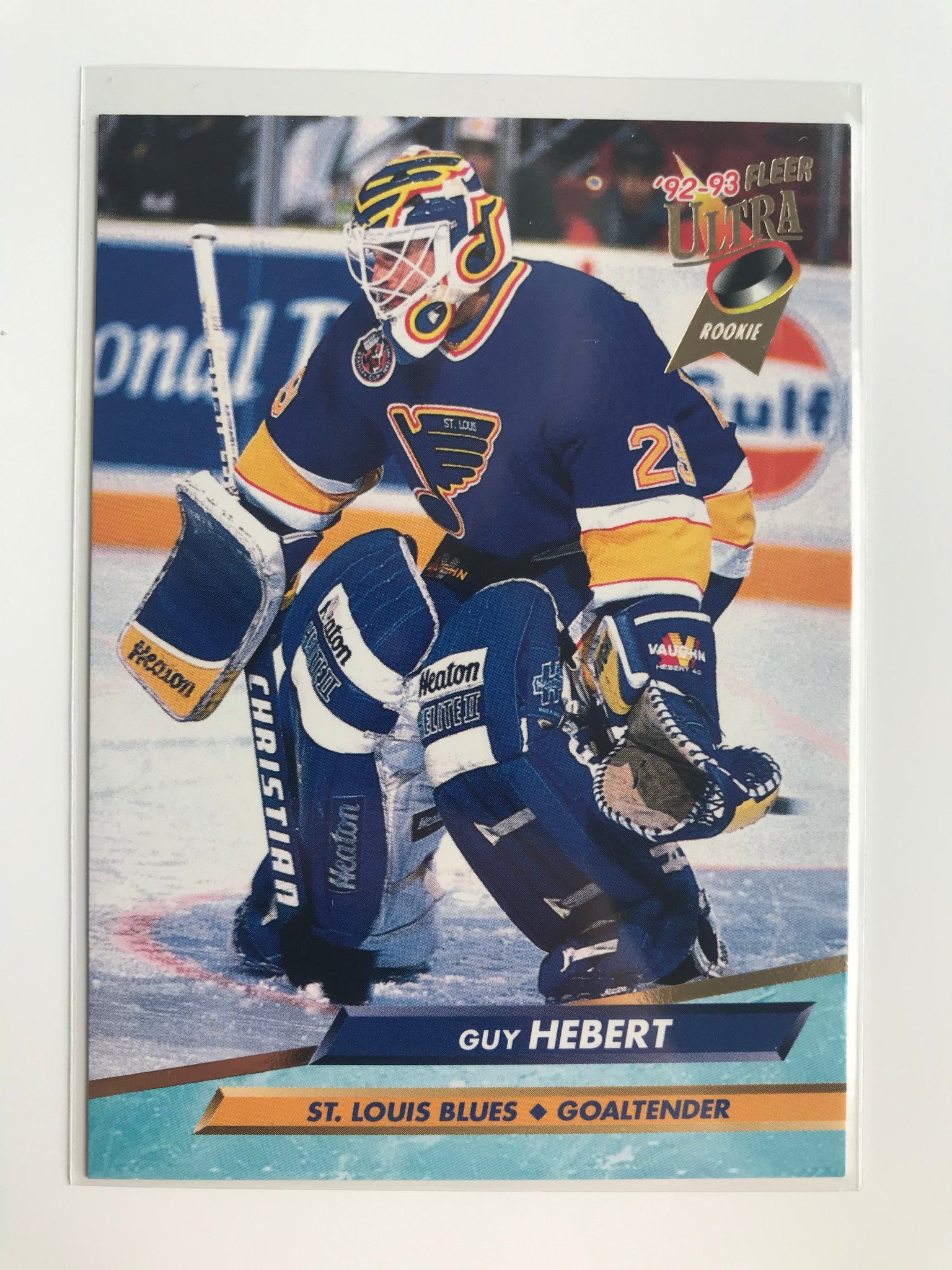 Hockeykort: 1992-93 Ultra #394 Guy Hebert (Blues)