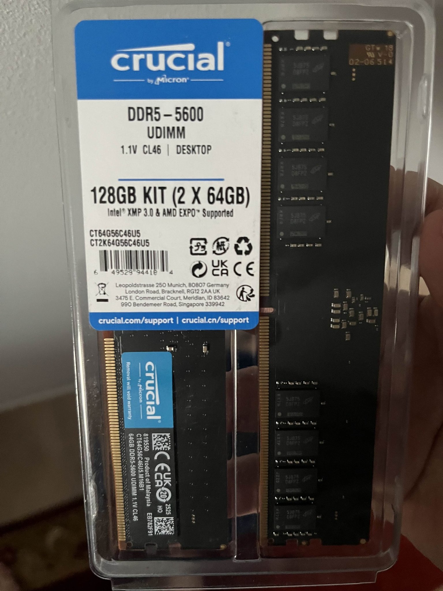 Crucial DDR5-5600 128GB (2x64GB) | Köp på Tradera (712190089)