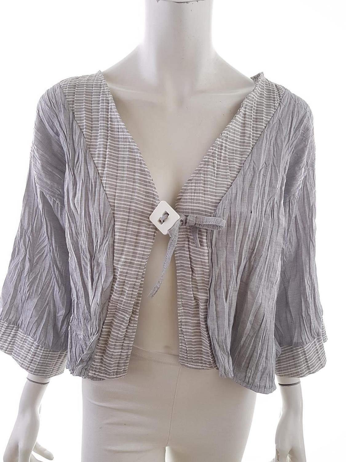 Redoute France Storlek XL Dam Blazer 34 ärm Grå Casual Vintage Kort Kort Redoute France Storlek XL Dam Blazer 34 ärm Grå Casual Vintage Kort Kort