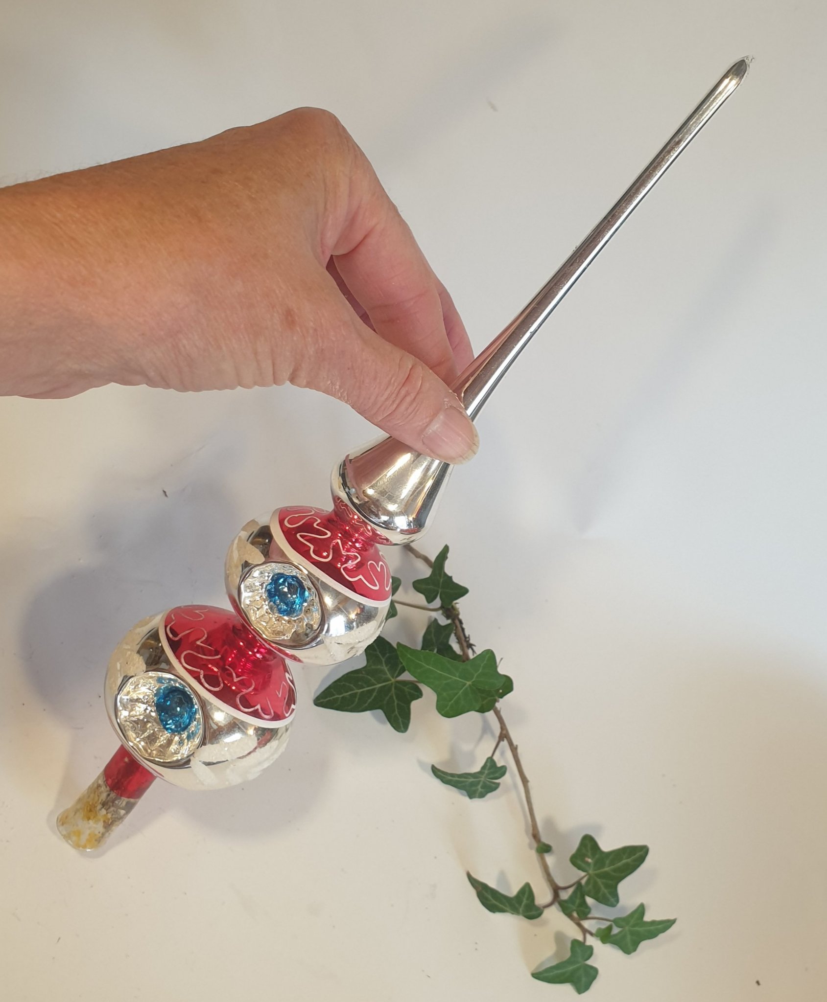 Gammal spira glas för julgran julgransspira jul.. Köp på Tradera