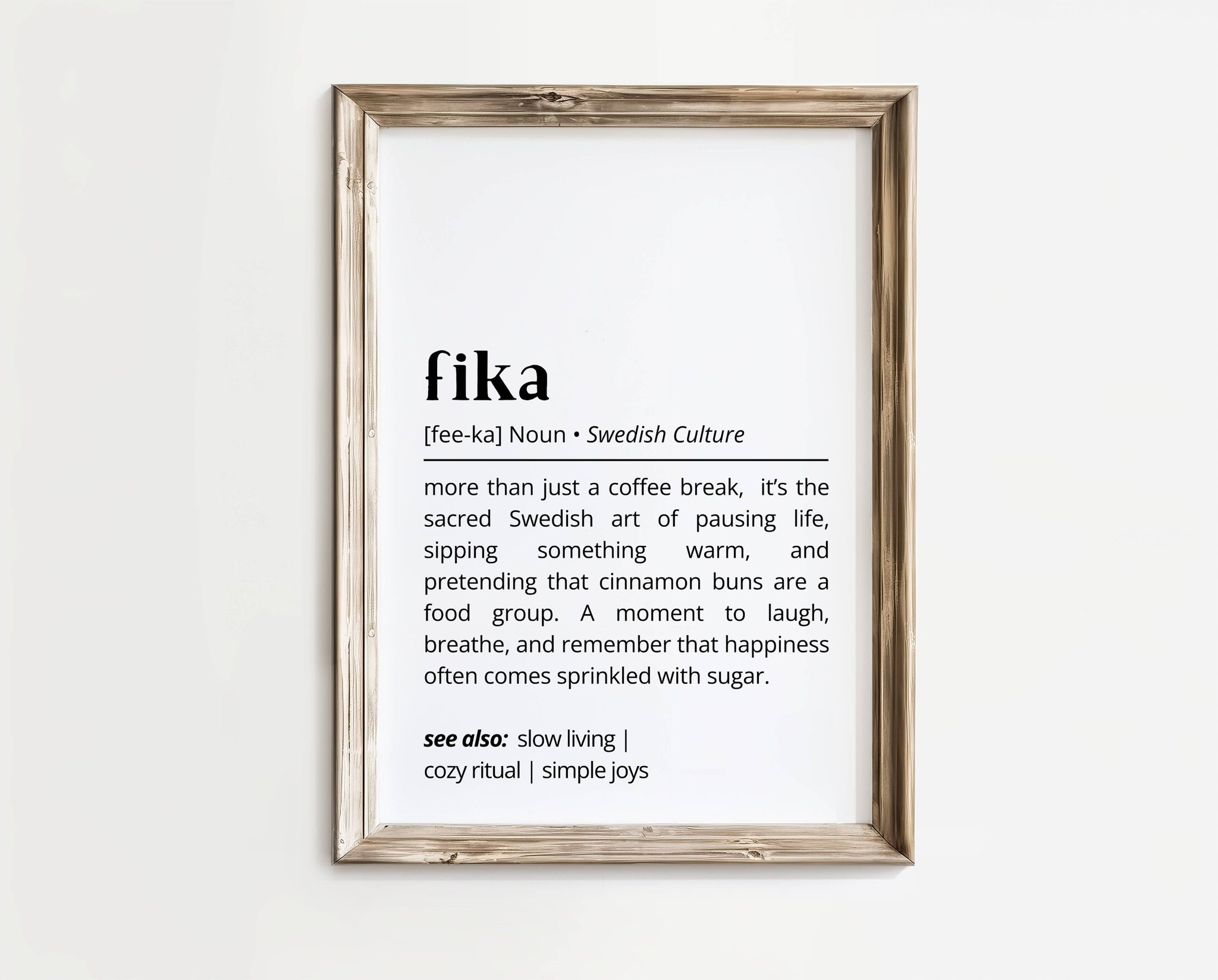 Fika – Definition poster | A4 | Rolig present | SkattkammarenSE