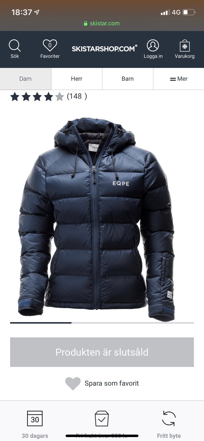 Eqpe skidjacka vinterjacka helt ny. Storlek M Eqpe skidjacka vinterjacka helt ny. Storlek M