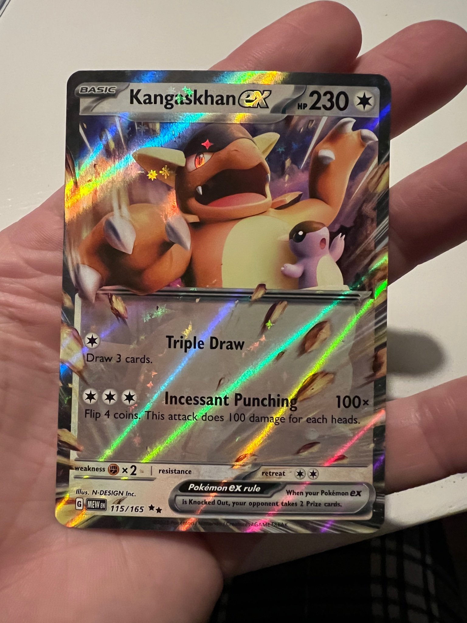 Carta Pokemon Kangaskhan ex (115/165) MEW