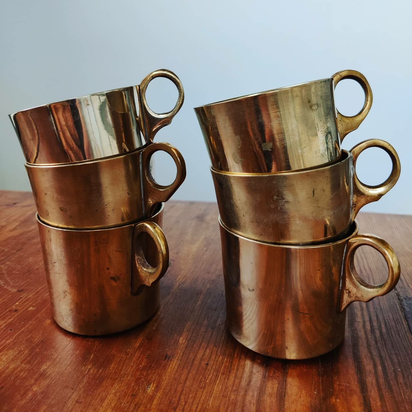 Punchkoppar i mässing, Dansk design. Punchkoppar i mässing, Dansk design.