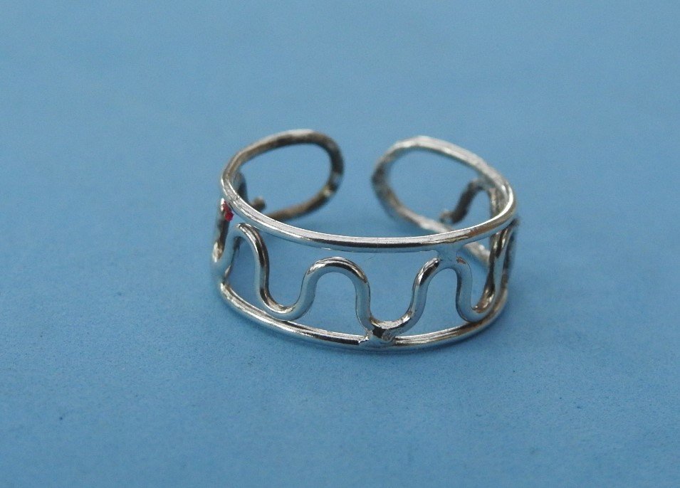 Tåring Toering Fotsmycke Äkta Silver 925 Ställbar storlek.