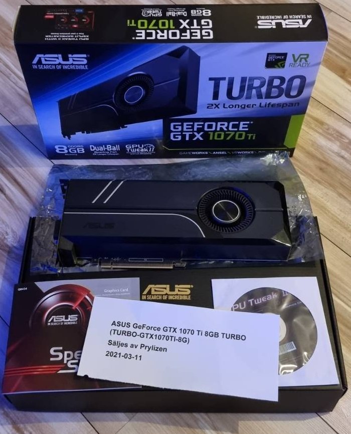Asus Geforce Gtx 1070 Ti 8gb Turbo Turbo Gtx10 454124763 Kop Pa Tradera