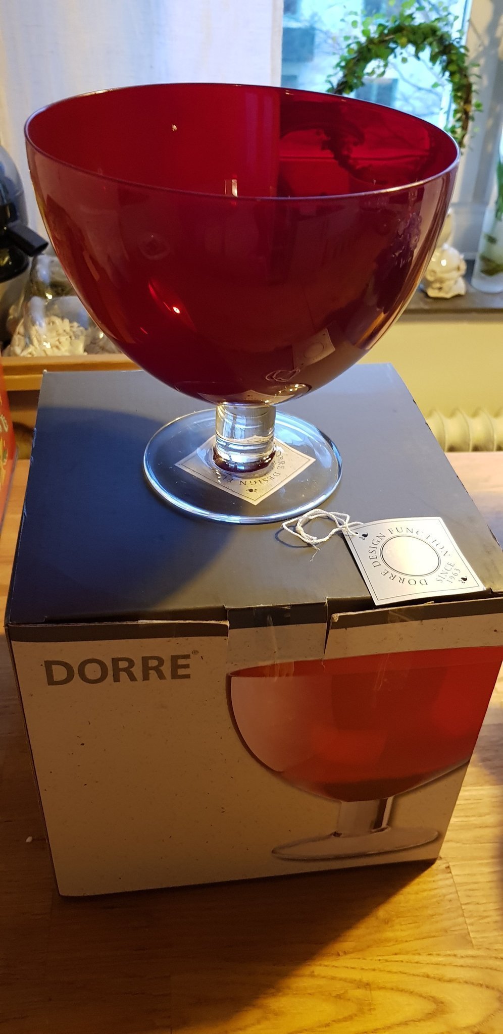 Röd DORRE skål, modell Polly. Ny!