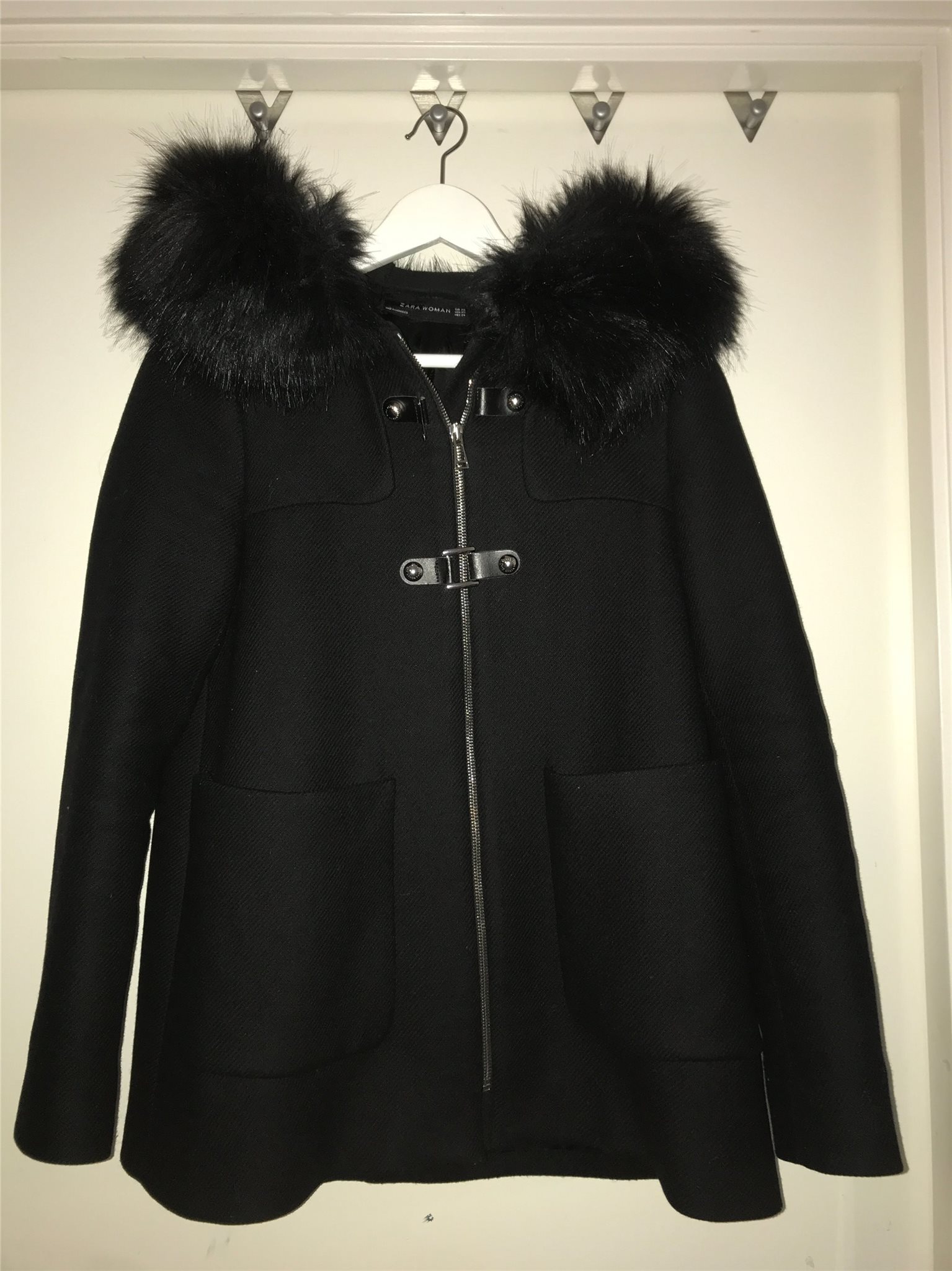 zara kappa med pälskrage