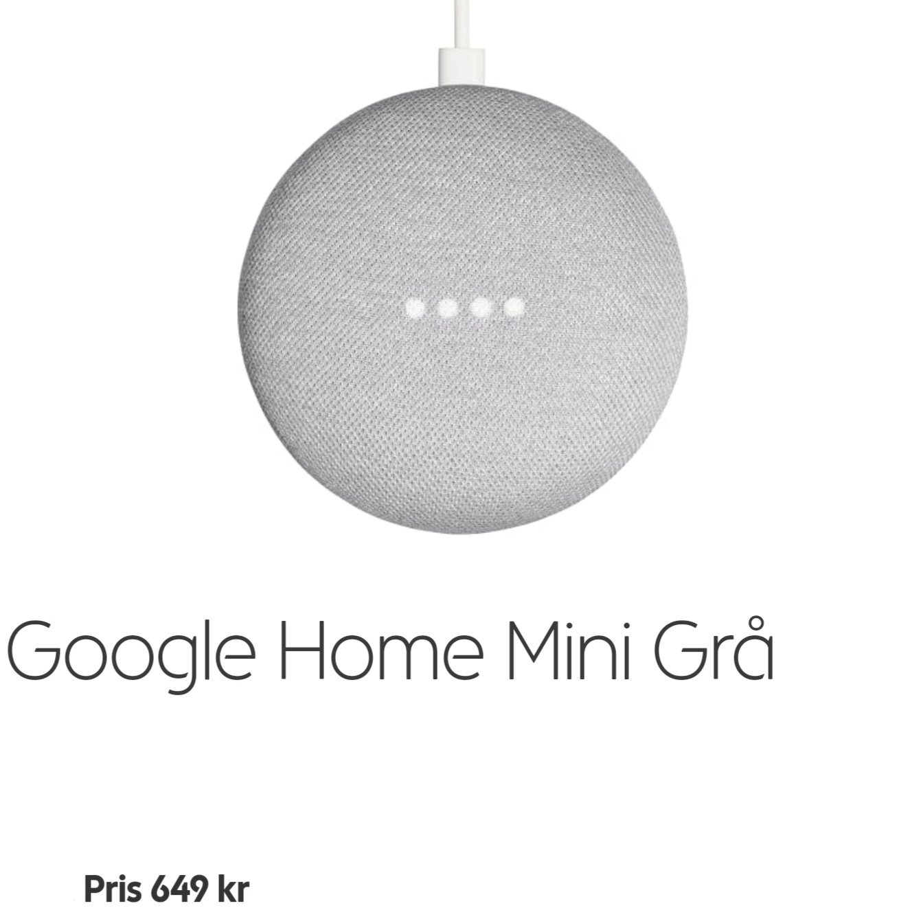 Google Home Mini NY med 1år garanti Google Home Mini NY med 1år garanti