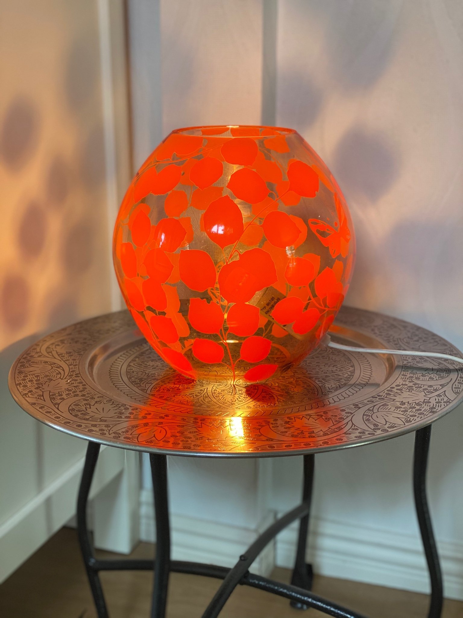 Ikea knubbig bordslampa fönsterlampa lampa retro stil orange glas boll Ikea knubbig bordslampa fönsterlampa lampa retro stil orange glas boll