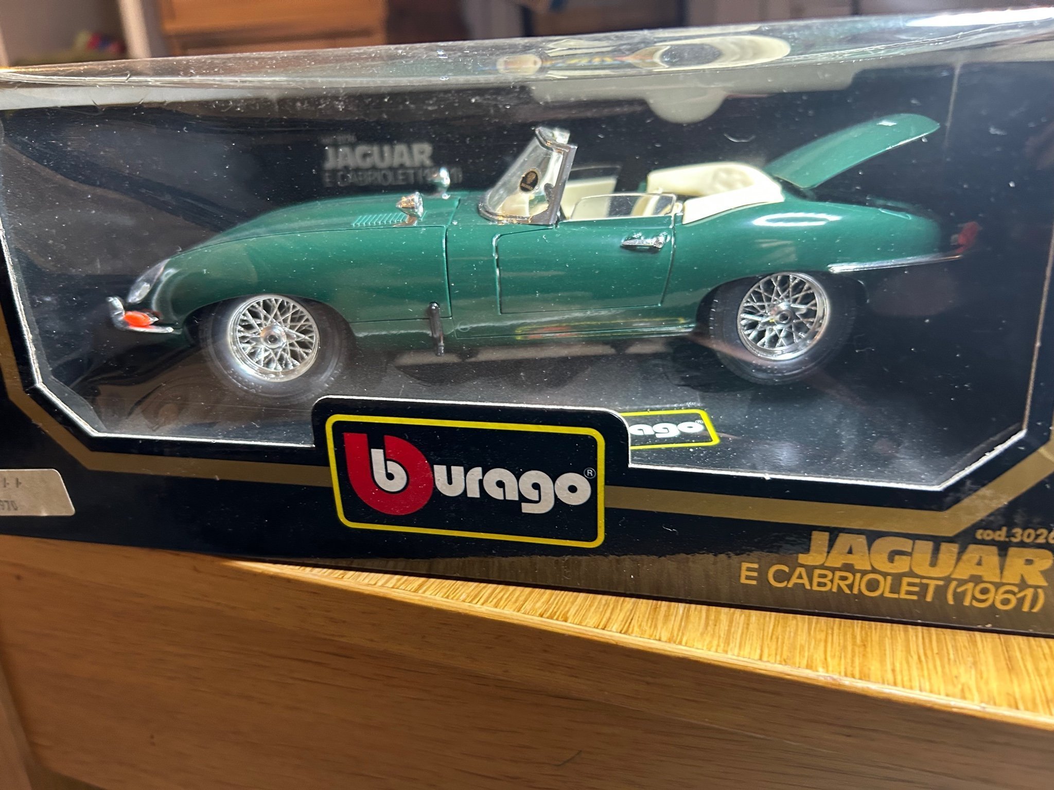 Ancien Jouet Voiture Jaguar Cabriolet - Vert Anglais - Tôle - 1959