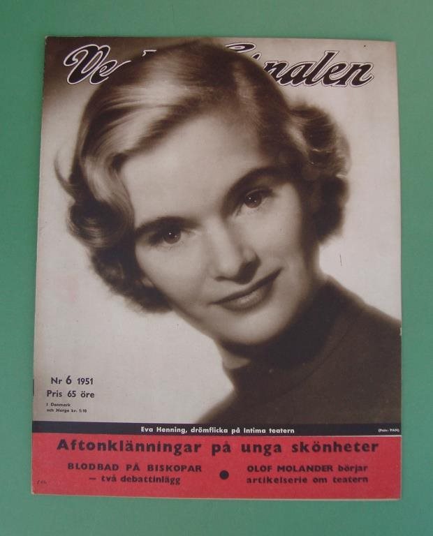 Vecko-Journalen 1951-6. Eva Henning på framsidan.