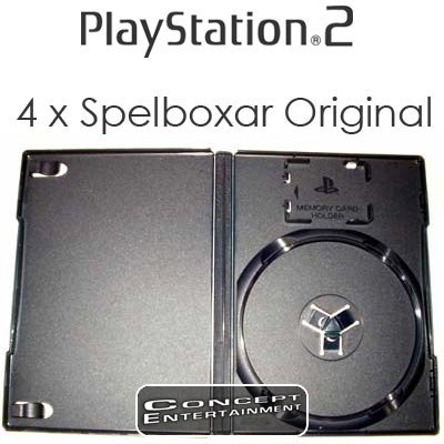 SPELBOXAR ORIGINAL I BRA SKICK SVARTA 4-PACK till Sony Playstation 2 PS2