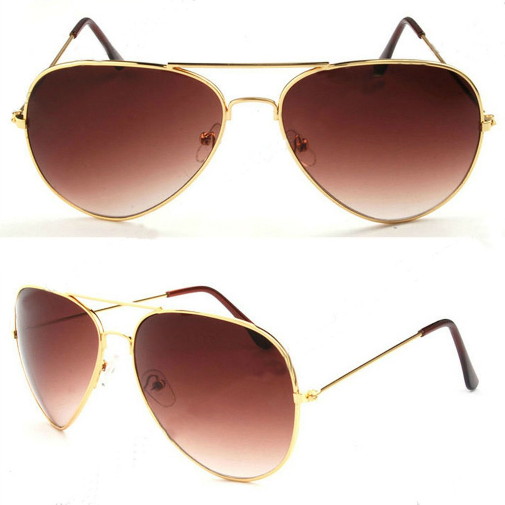 Men/'s 2019 Gold Mirror Lenses Gold Metal Frame Pilot Sunglasses 100/% UV 400