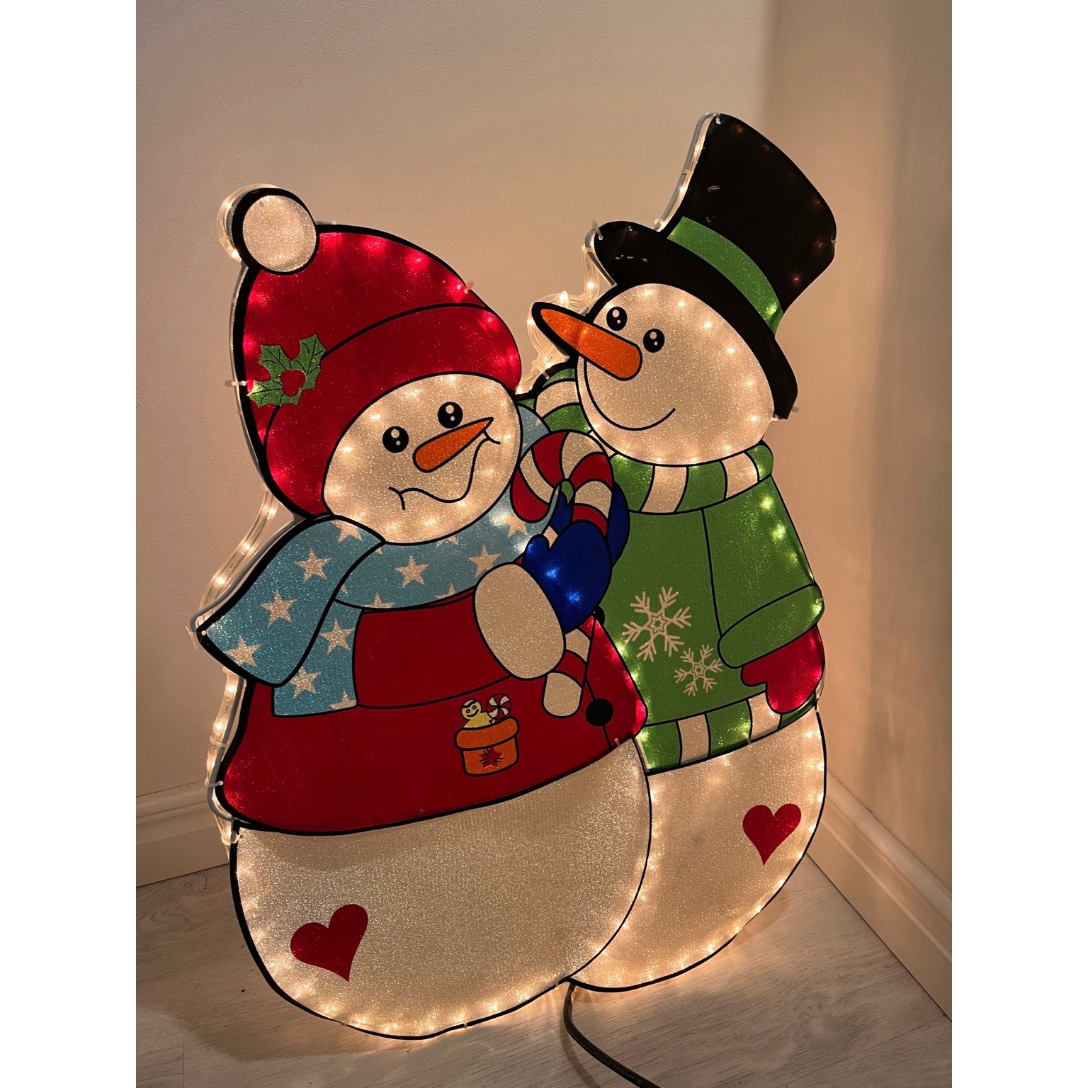 Retro ljusdekoration snögubbe / jul / advent / .. Köp på Tradera