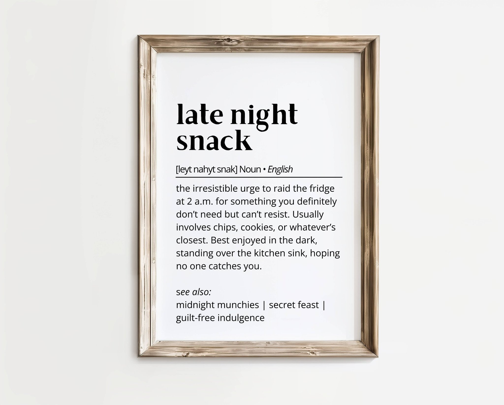 Late Night Snack – Definition poster | A4 | Rolig present | SkattkammarenSE