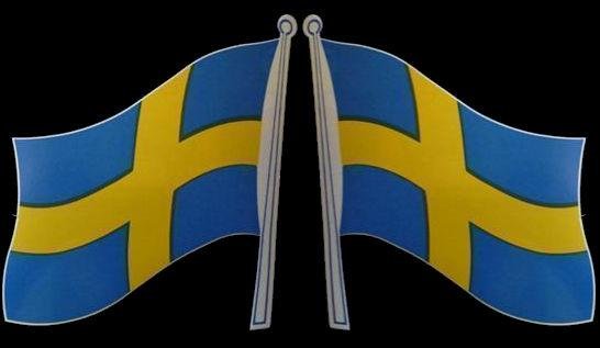 2 st stora svenska flaggor. Dekaler för husvagn, husbil, lastbil, båt m.m
