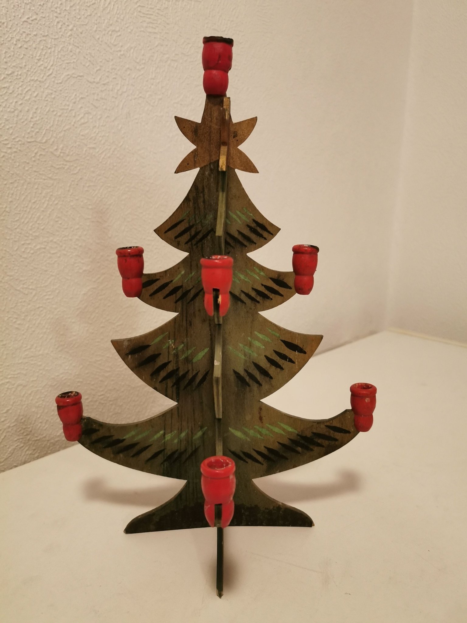 Gammal ljusstake Julgran i trä för julgransljus (413086753) ᐈ Köp på