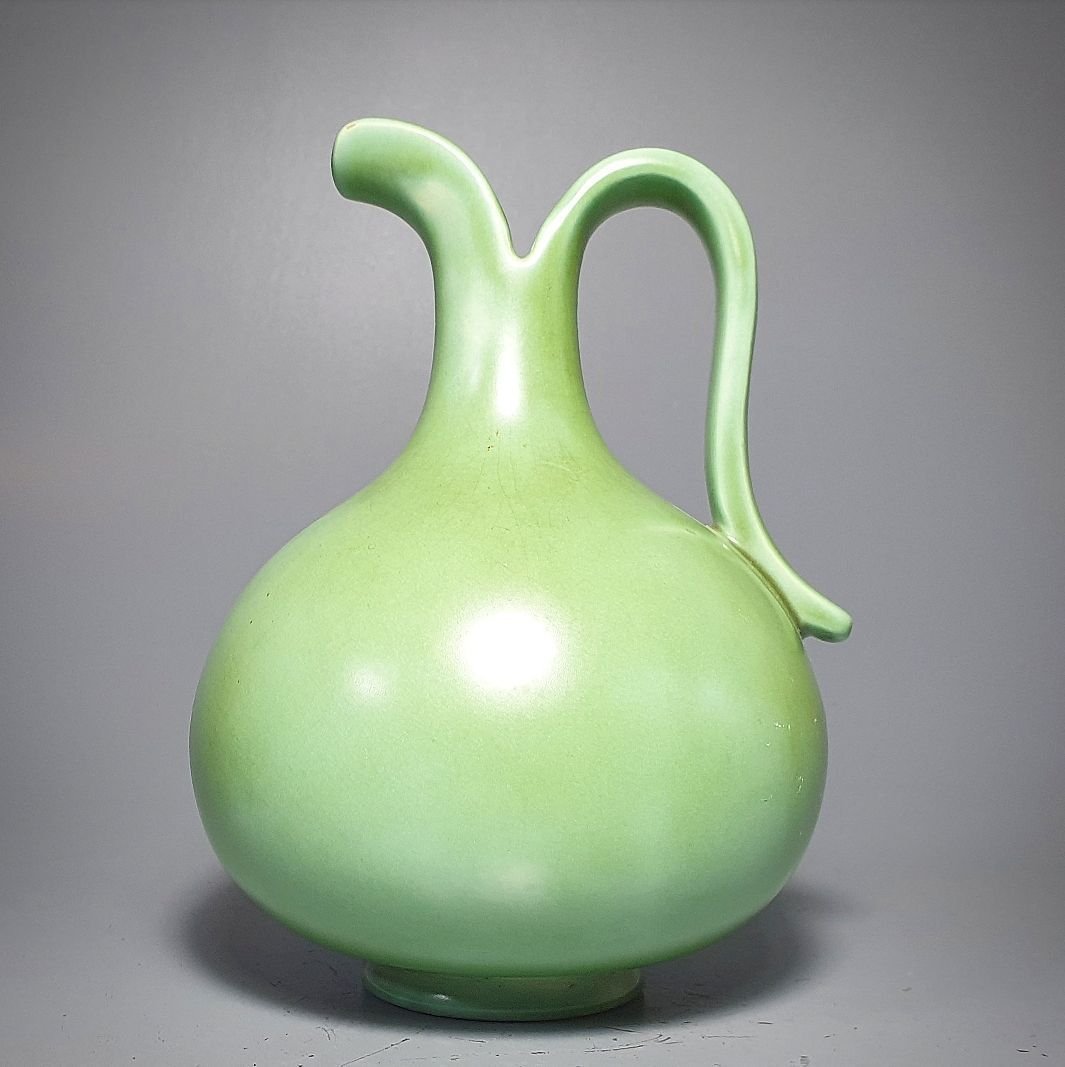 Arthur Percy Upsala Ekeby Gefle 1940tal - Retro Celadon Grön Vas Art Deco