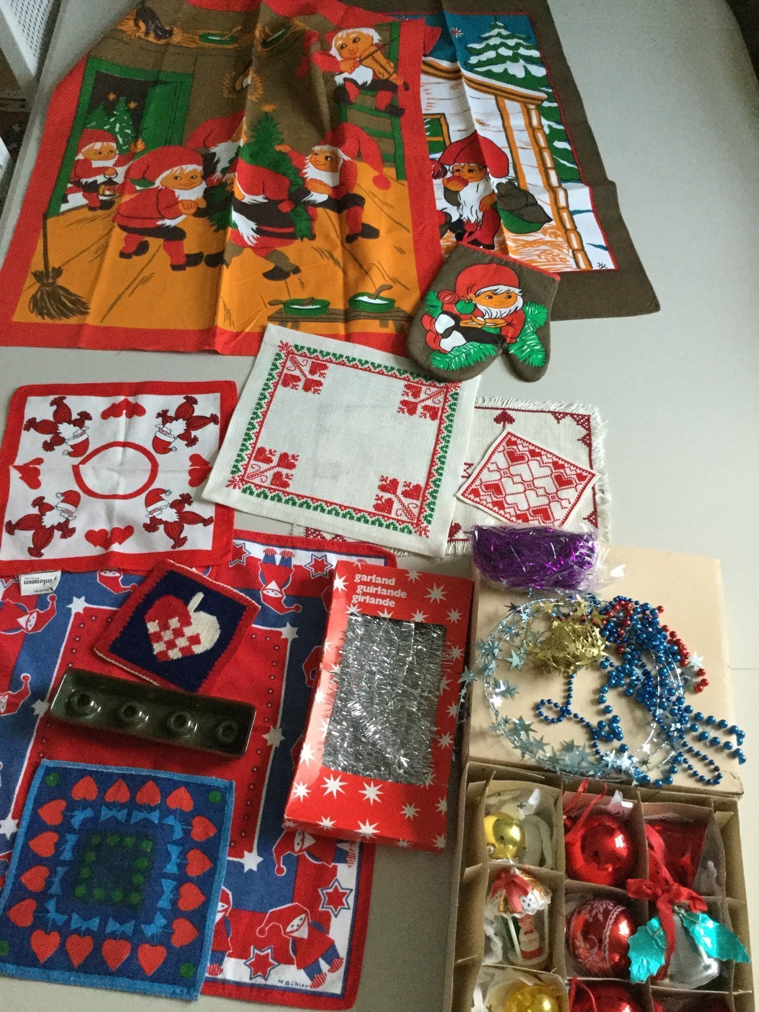 Retro julgranspynt kulor girlanger glitter brod.. (395337353) ᐈ Köp på