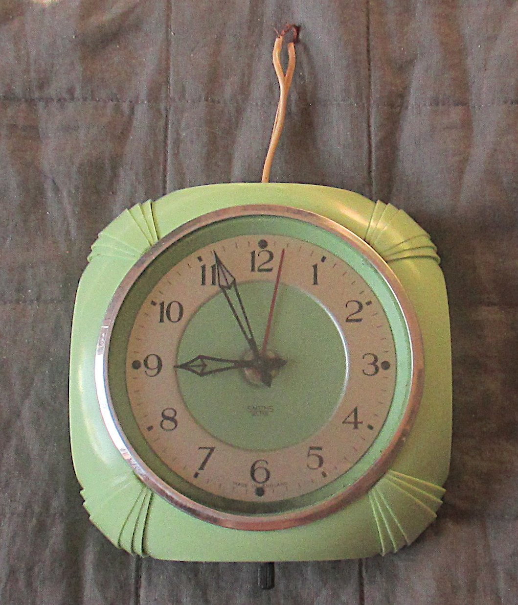 Vintage Engelsk Väggklocka Sectric elektrisk. Smiths Clocks, 1950tal.