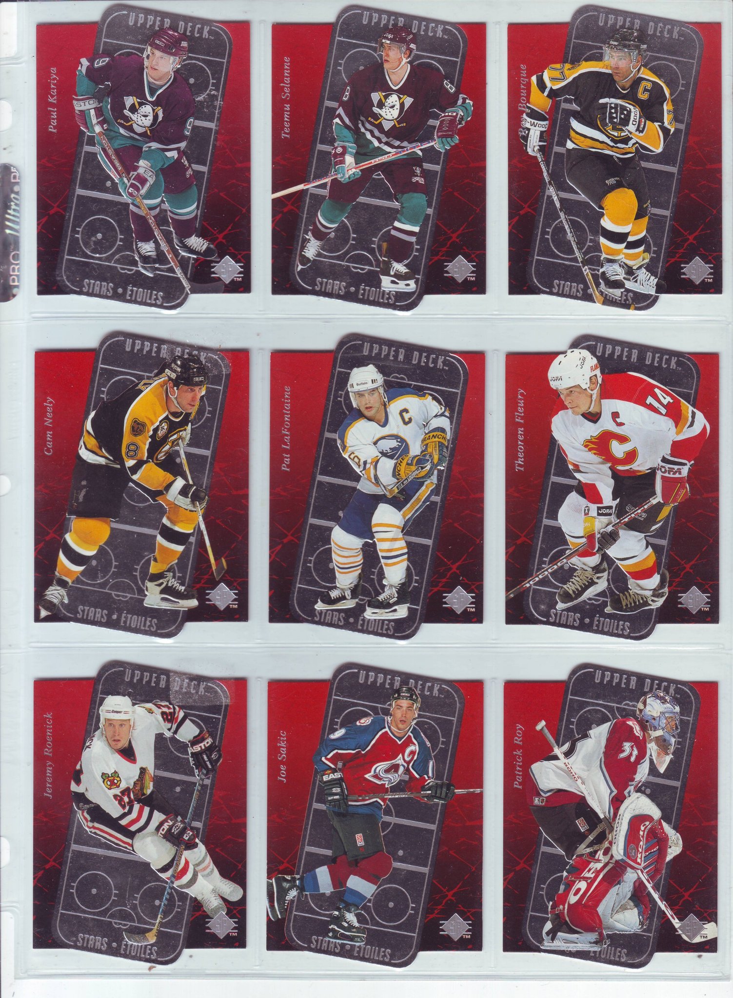 1995-96 UD SP STARS Silver Die-Cuts Inserts Komplett set 30 kort Gretzky, Sundin