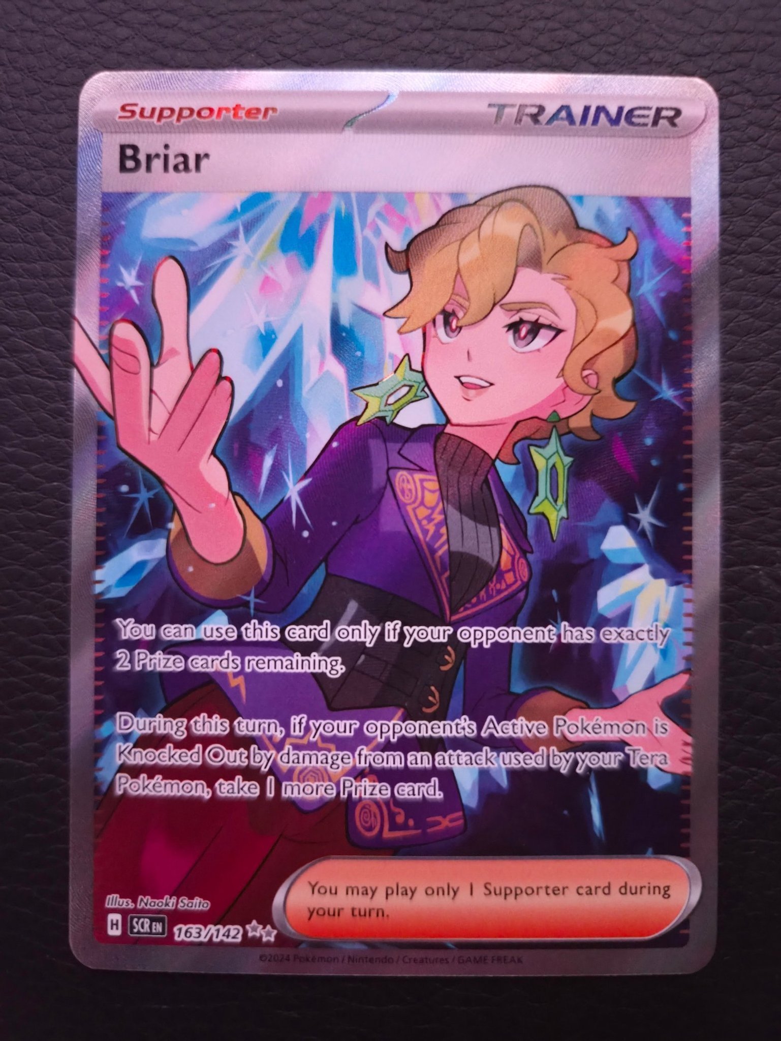 163 142 pokemon card Amazon.com: Pokemon - Briar 163/142 - Stellar Crown main image 1