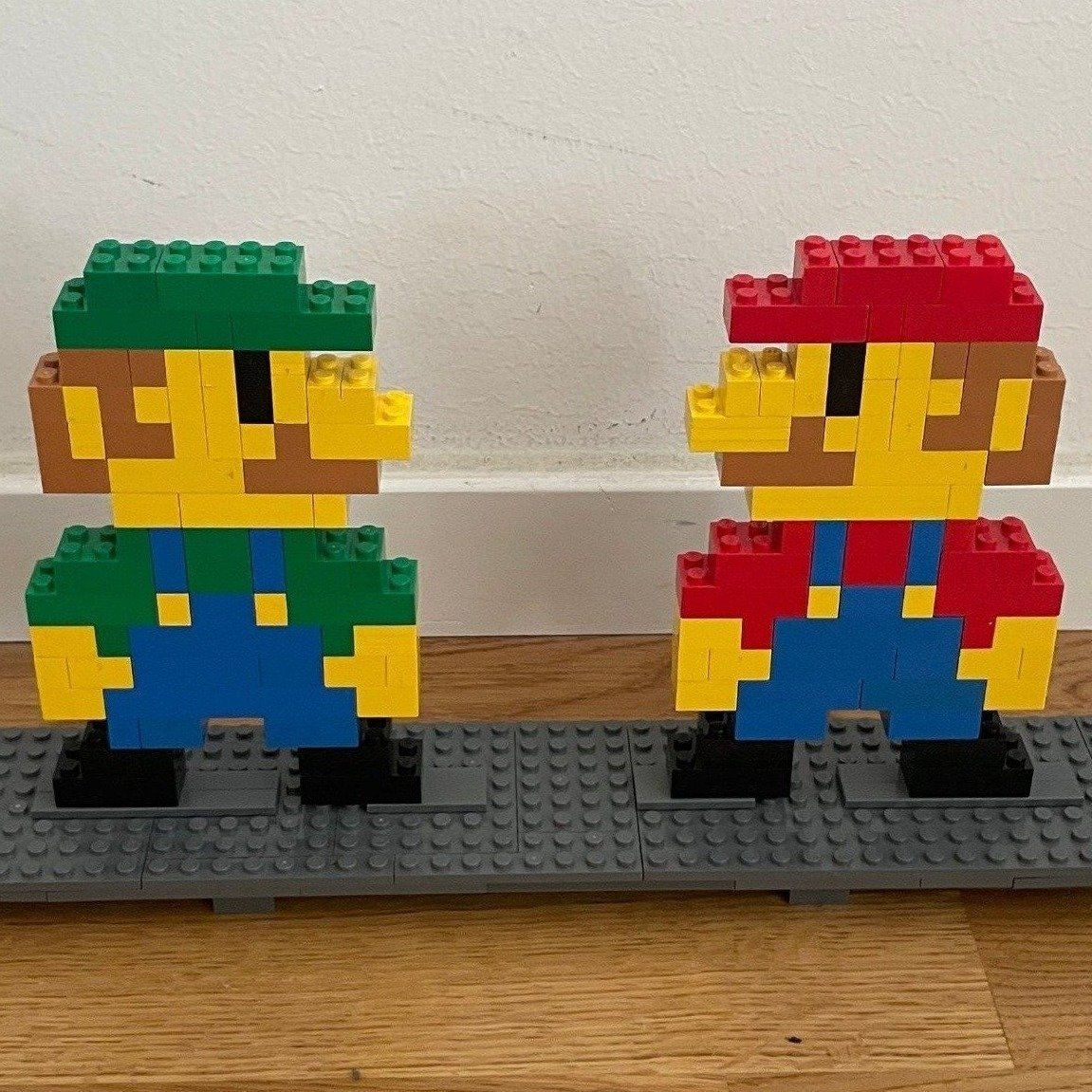 LEGO Mario & Luigi 8-bit pixel art retro gaming samlarobjekt