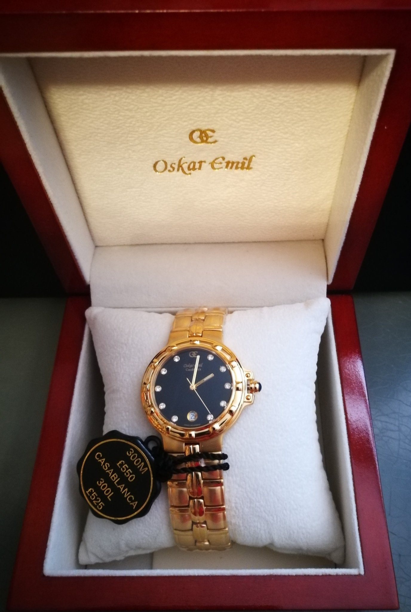Oskar Emil Casablanca 23K Gold Plated Mens Watch. Köp på Tradera (563122859)