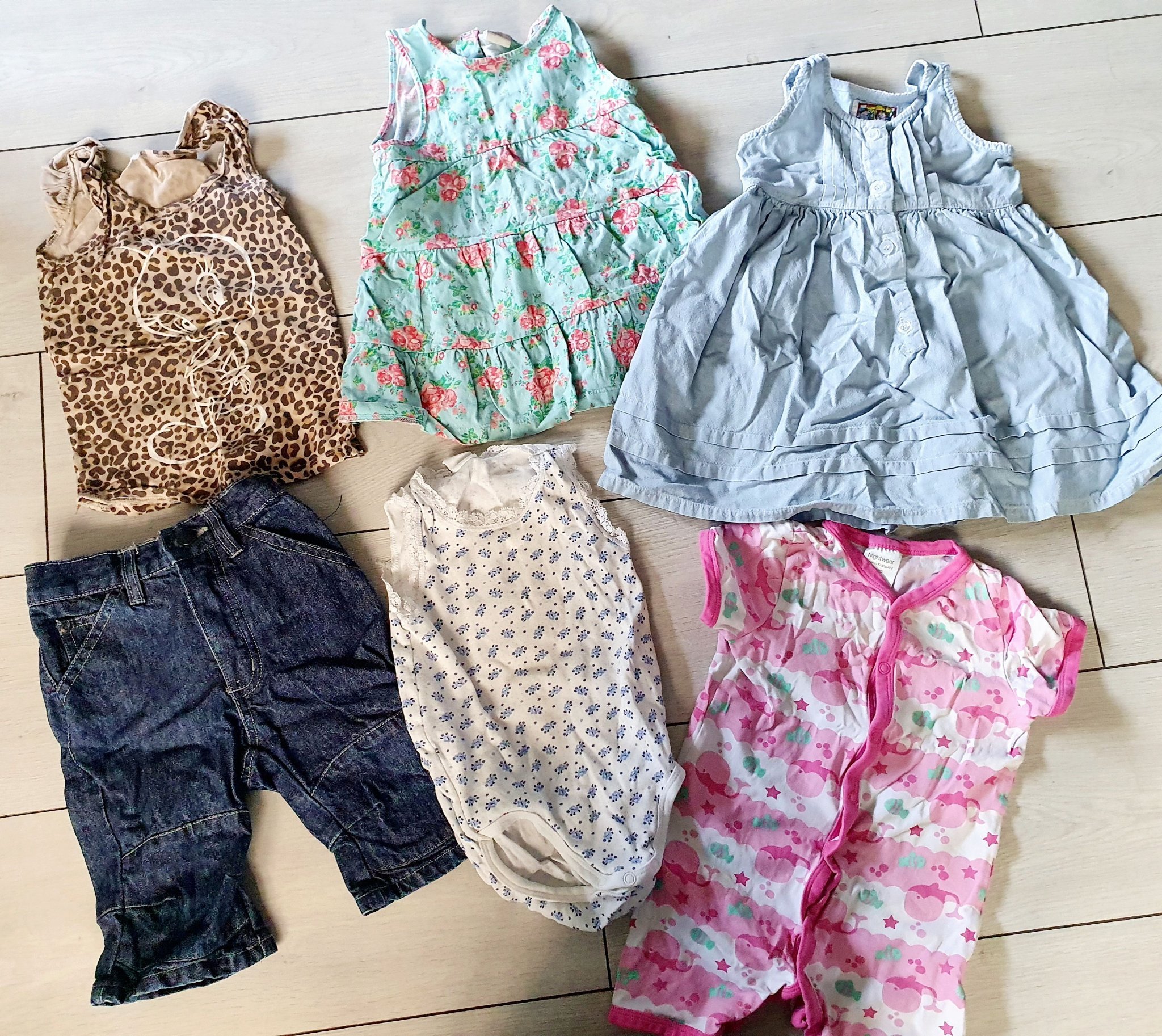 Klädpaket, flicka, barnkläder, sommarkläder, strl 80-86