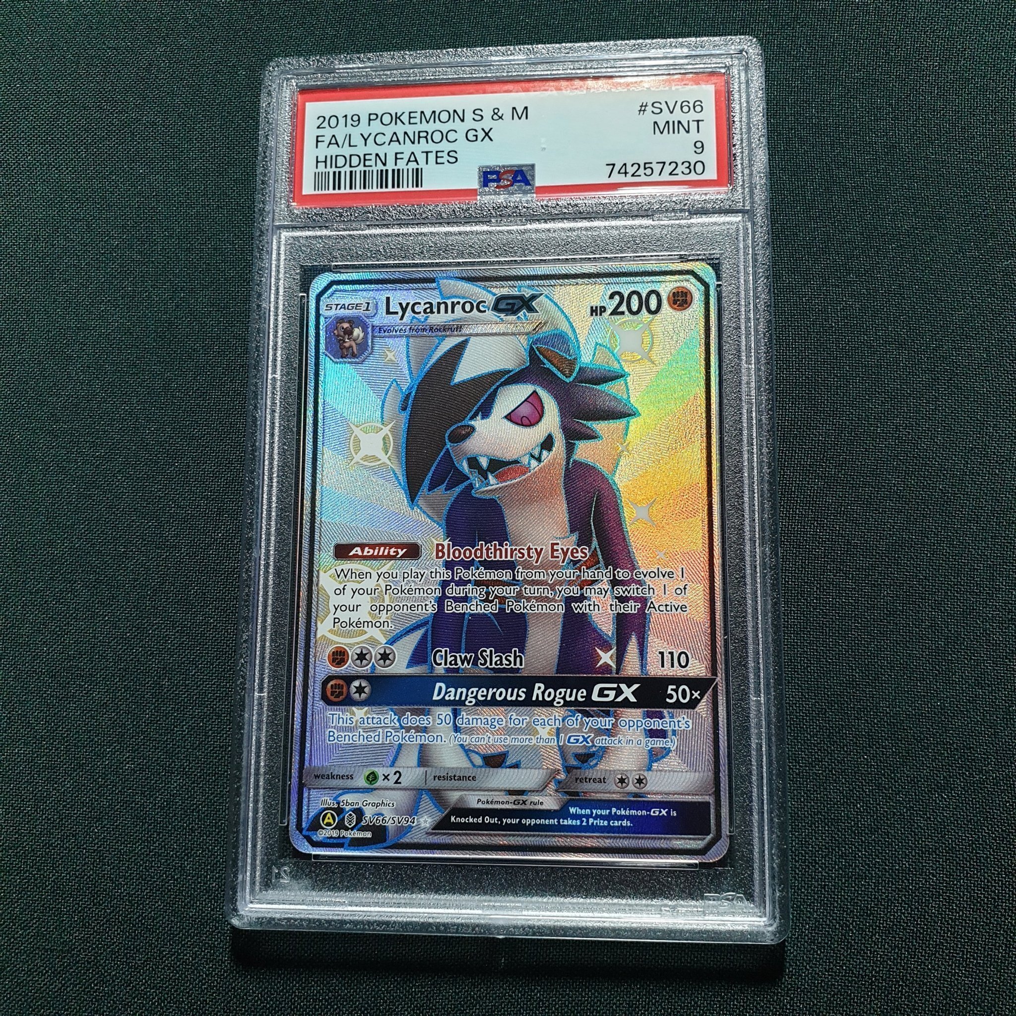 2019 POKEMON SUN & MOON HIDDEN FATES- SV51- F.A RESHIRAM GX- PSA