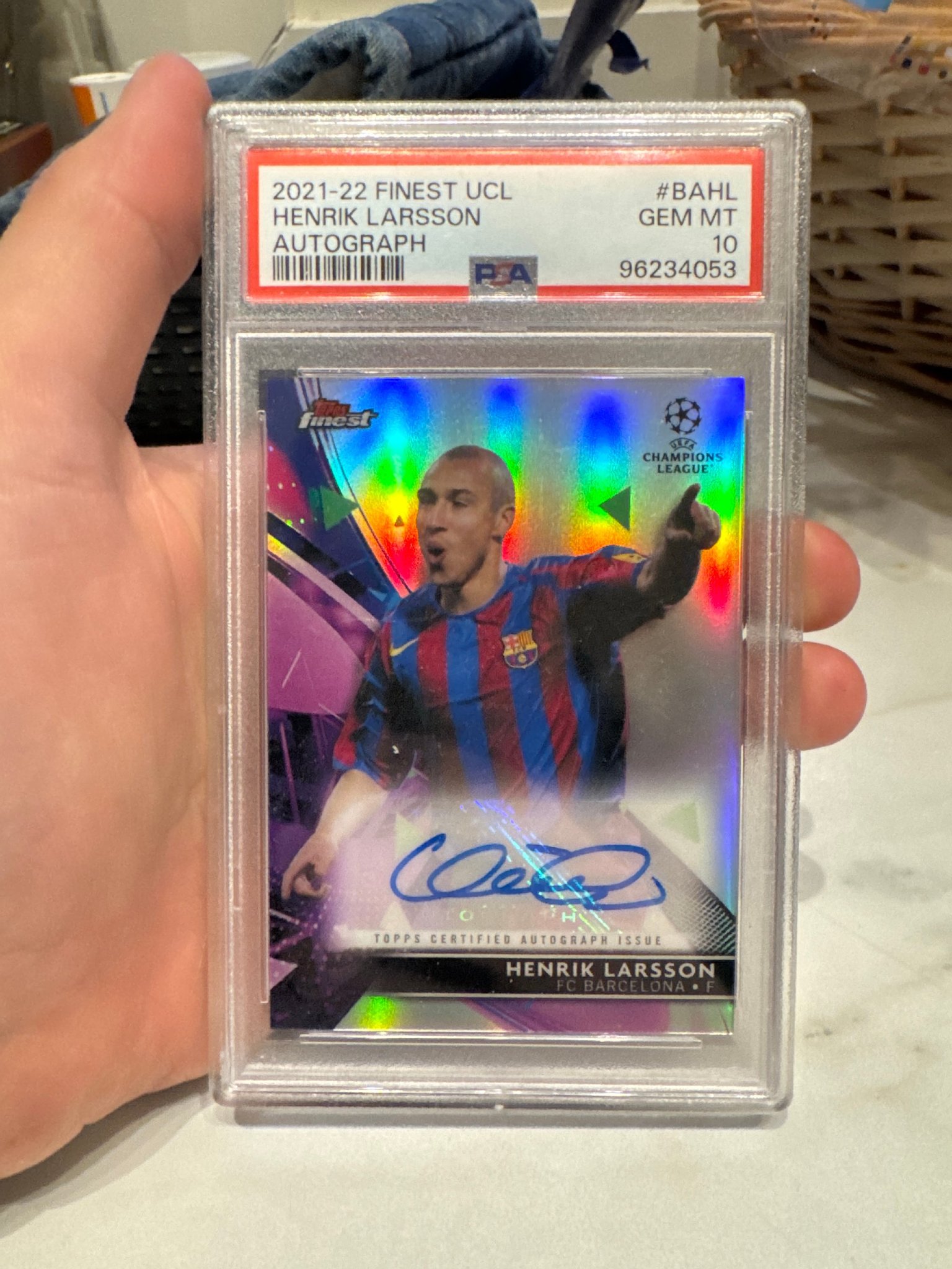 Henrik Larsson Autograph - 2021-22 Topps Finest.. | Köp på Tradera