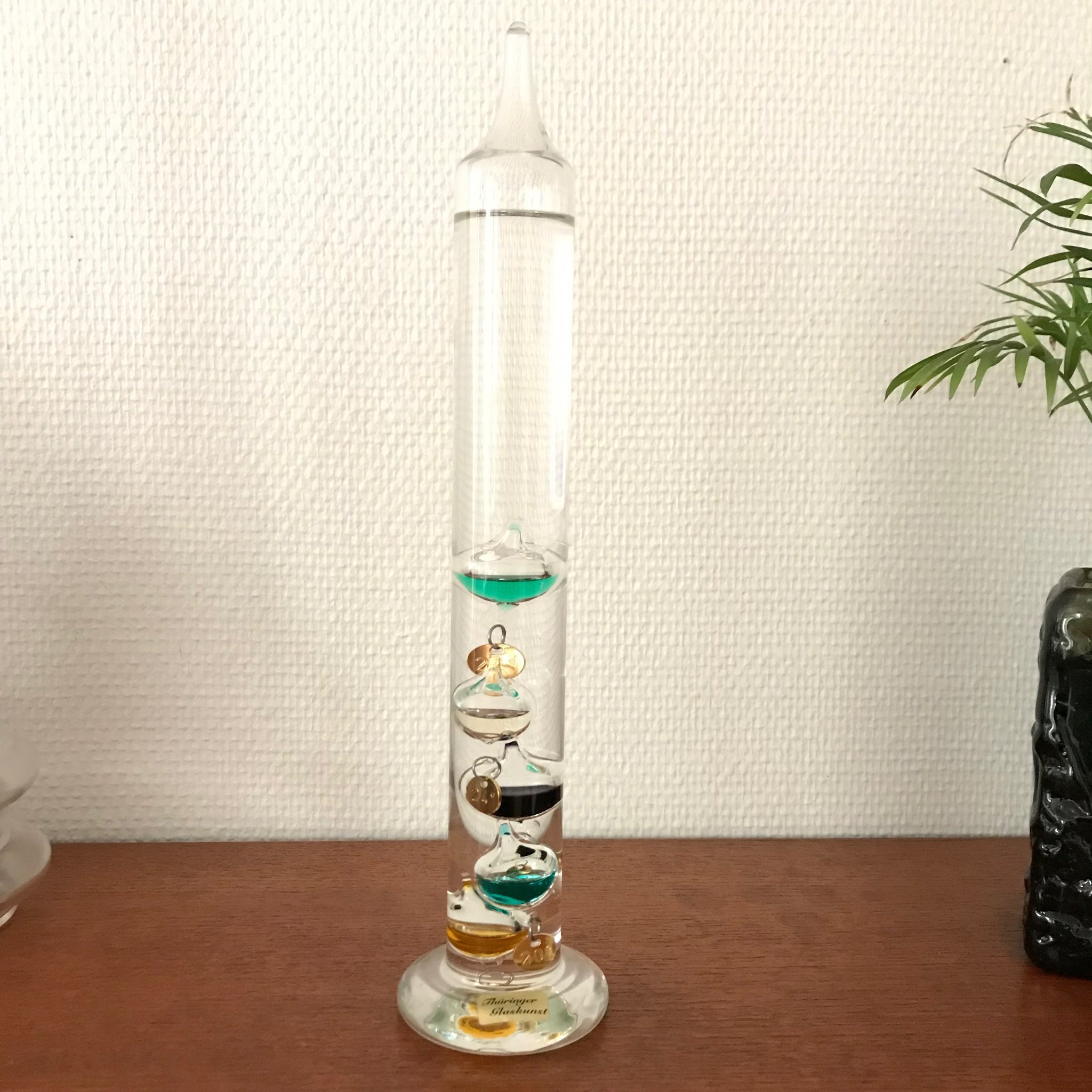 GALILEO TERMOMETER, glas, Thüringer glaskunst. Mycket fint skick GALILEO TERMOMETER, glas, Thüringer glaskunst. Mycket fint skick