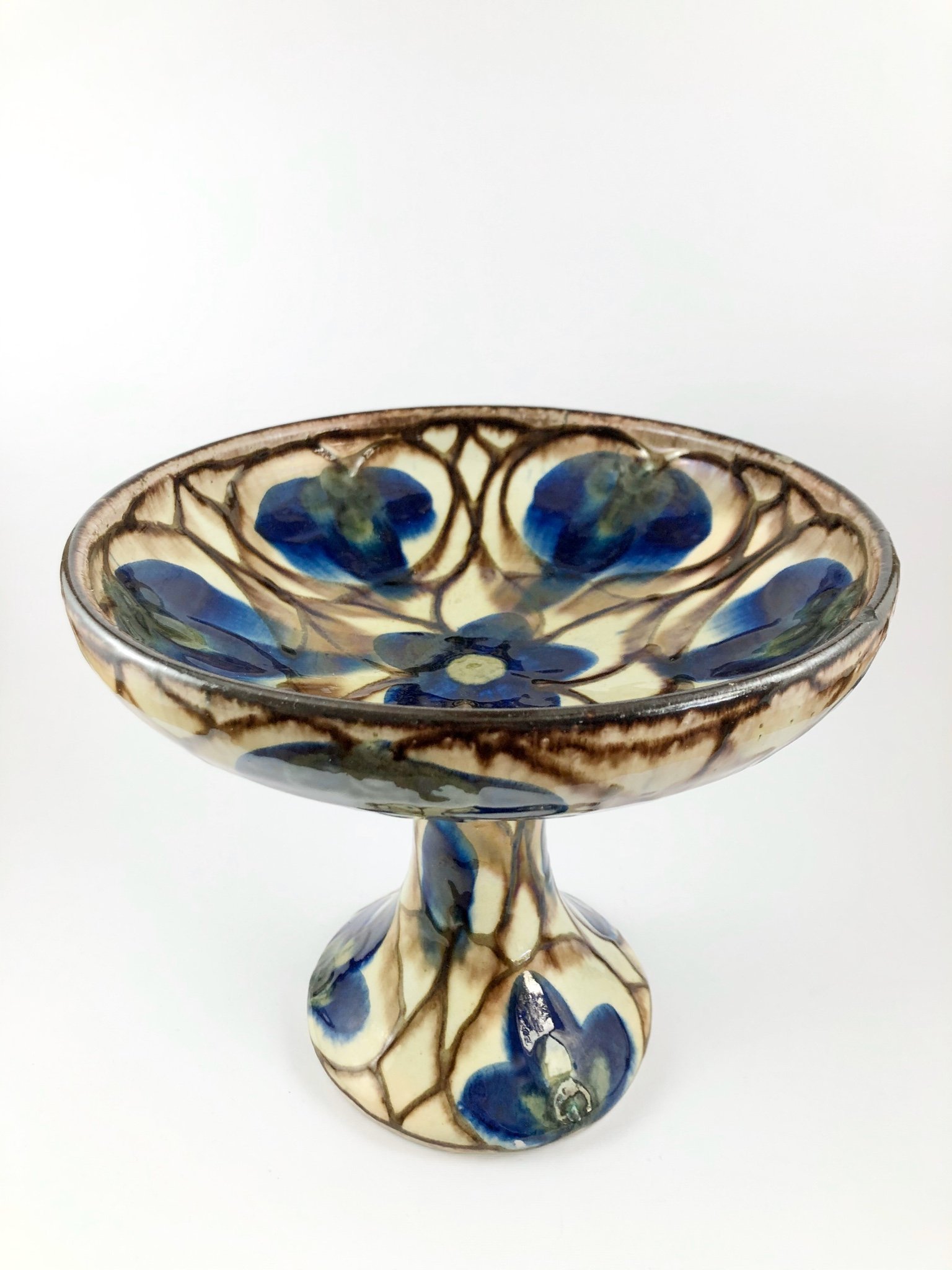 Kakfat Fat JUGEND Iriserande Glasyr Keramik ART NOUVEAU