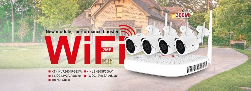 Trådlöst kamera-kit med fyra Wi-Fi kameror klart för installation