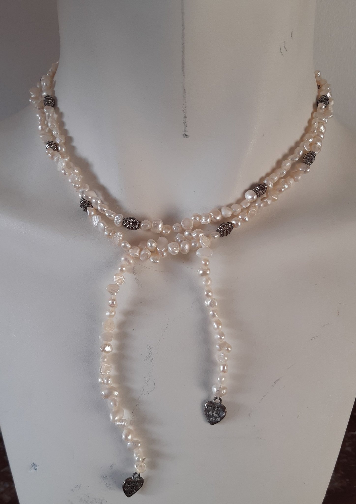 snö halsband pärlor