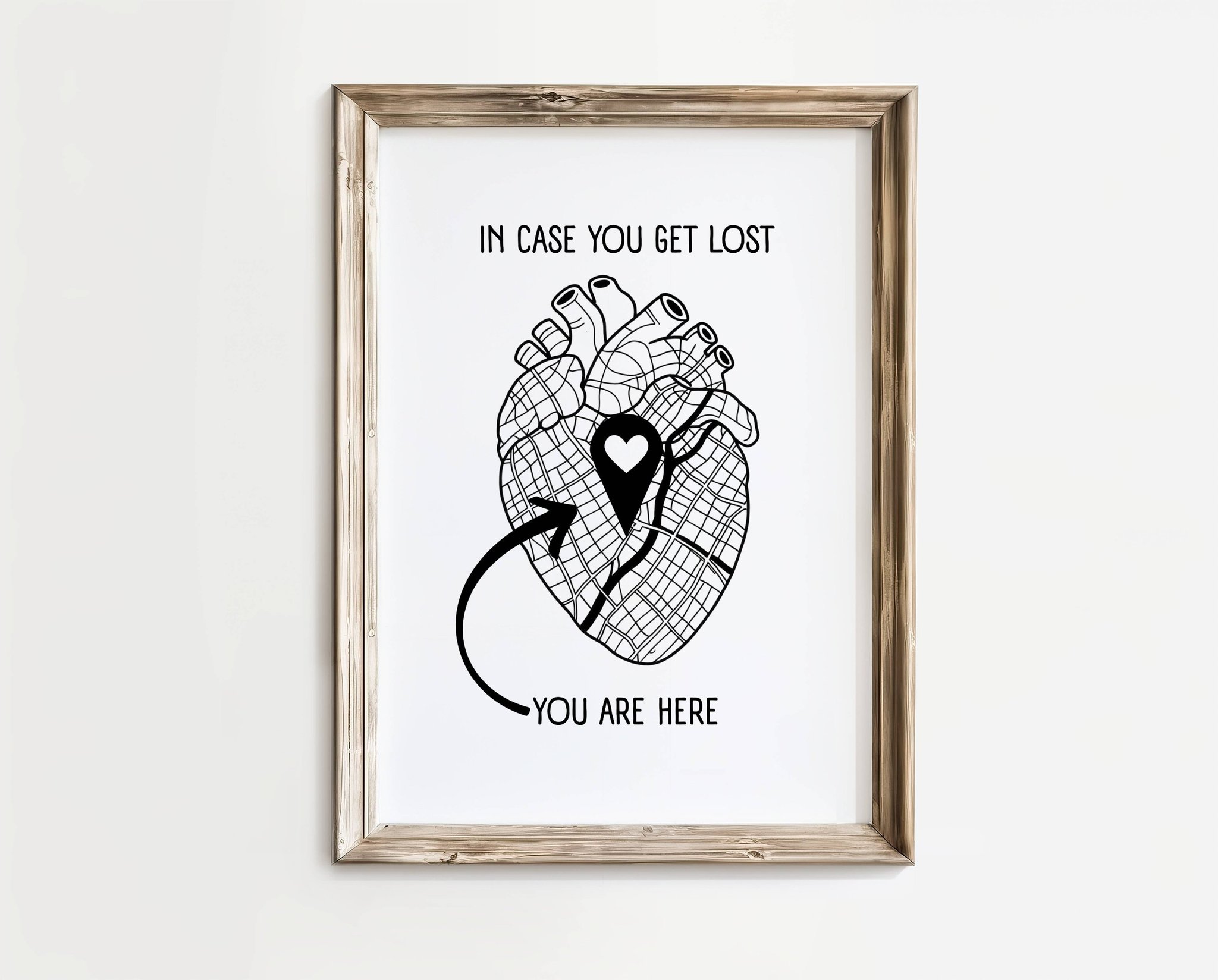 In Case You Get Lost – Kärleksposter | A4 | Rolig present | SkattkammarenSE