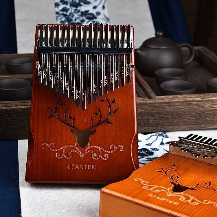 Ny massivt trä Kalimba tum piano 17 tangenter coffee