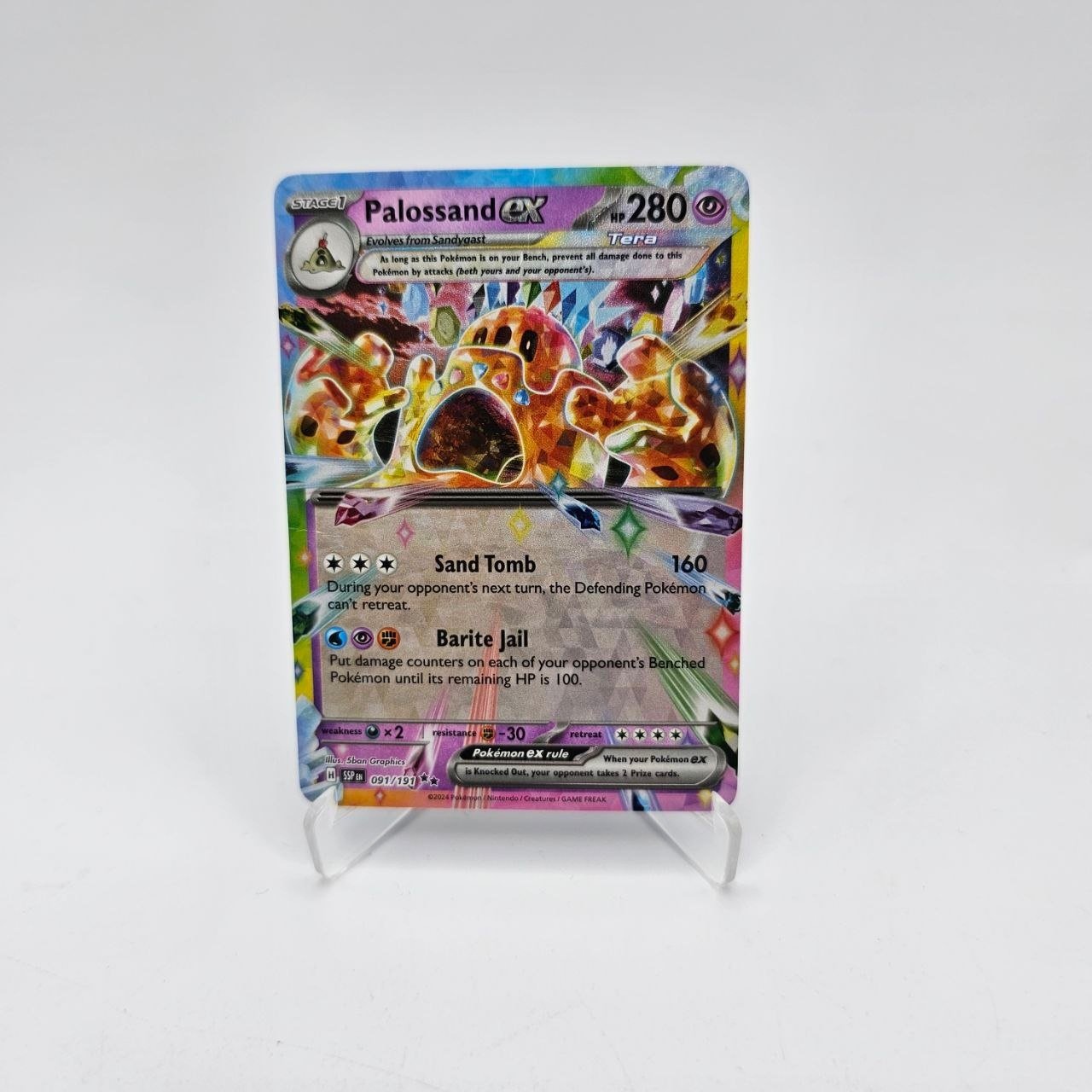 Pokemon Palossand Ex 221/191 - Surging Sparks - Full Art Ultra Rare - Carta Olografica