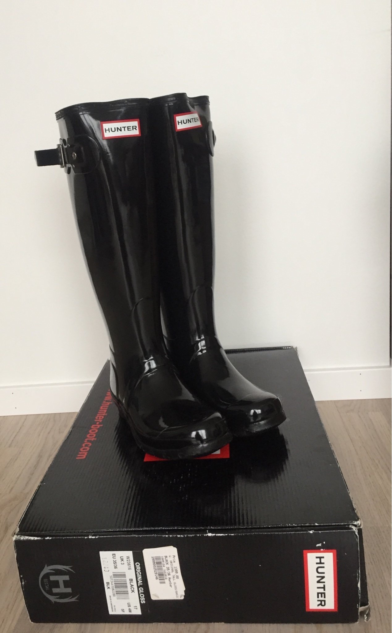 Nya! HUNTER gummistövlar , original , tall glos.. (412509731 Gummistövlar HUNTER Original Gloss W23616 Black
