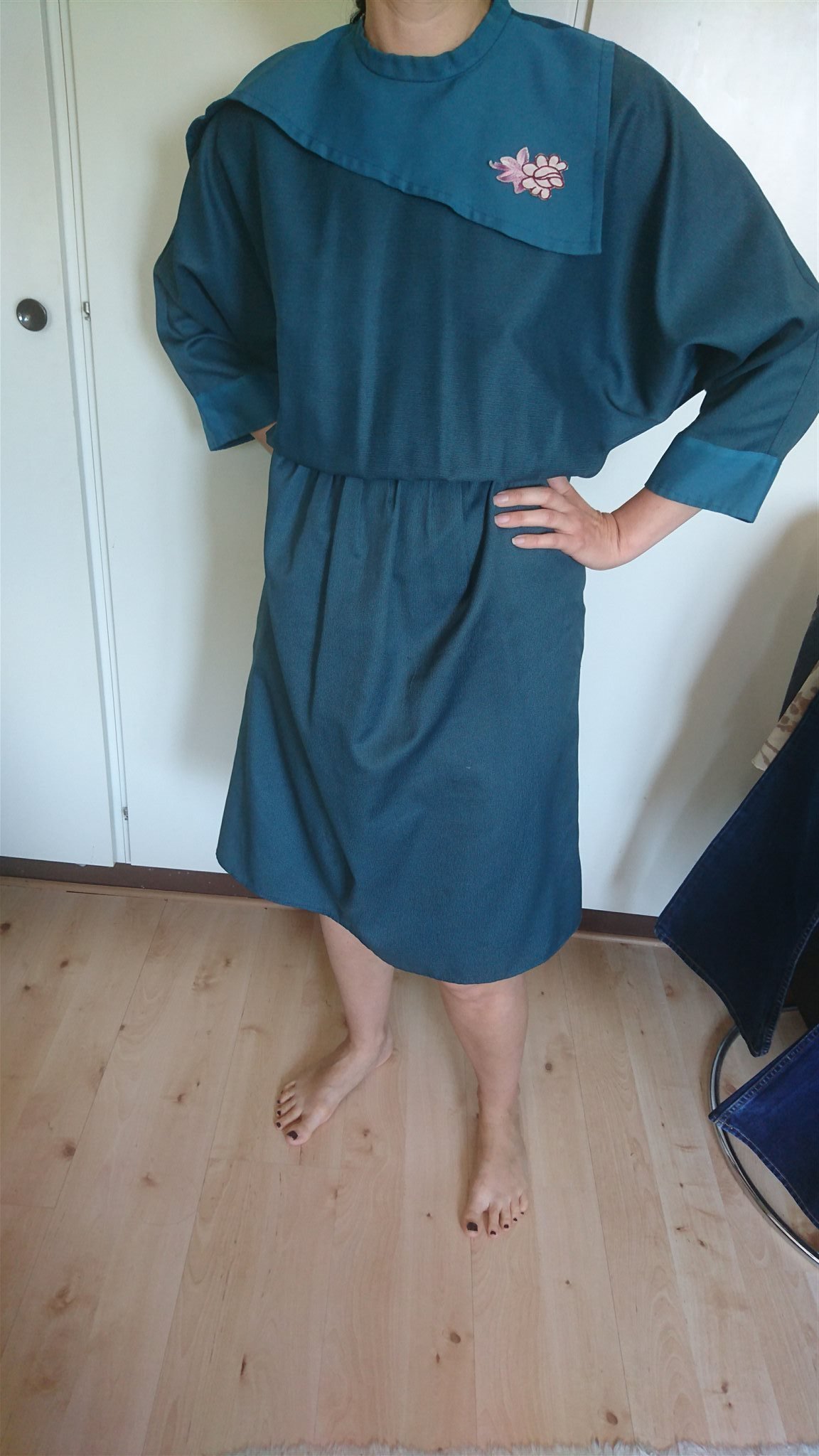 Retro grön klänning strl. 38-40