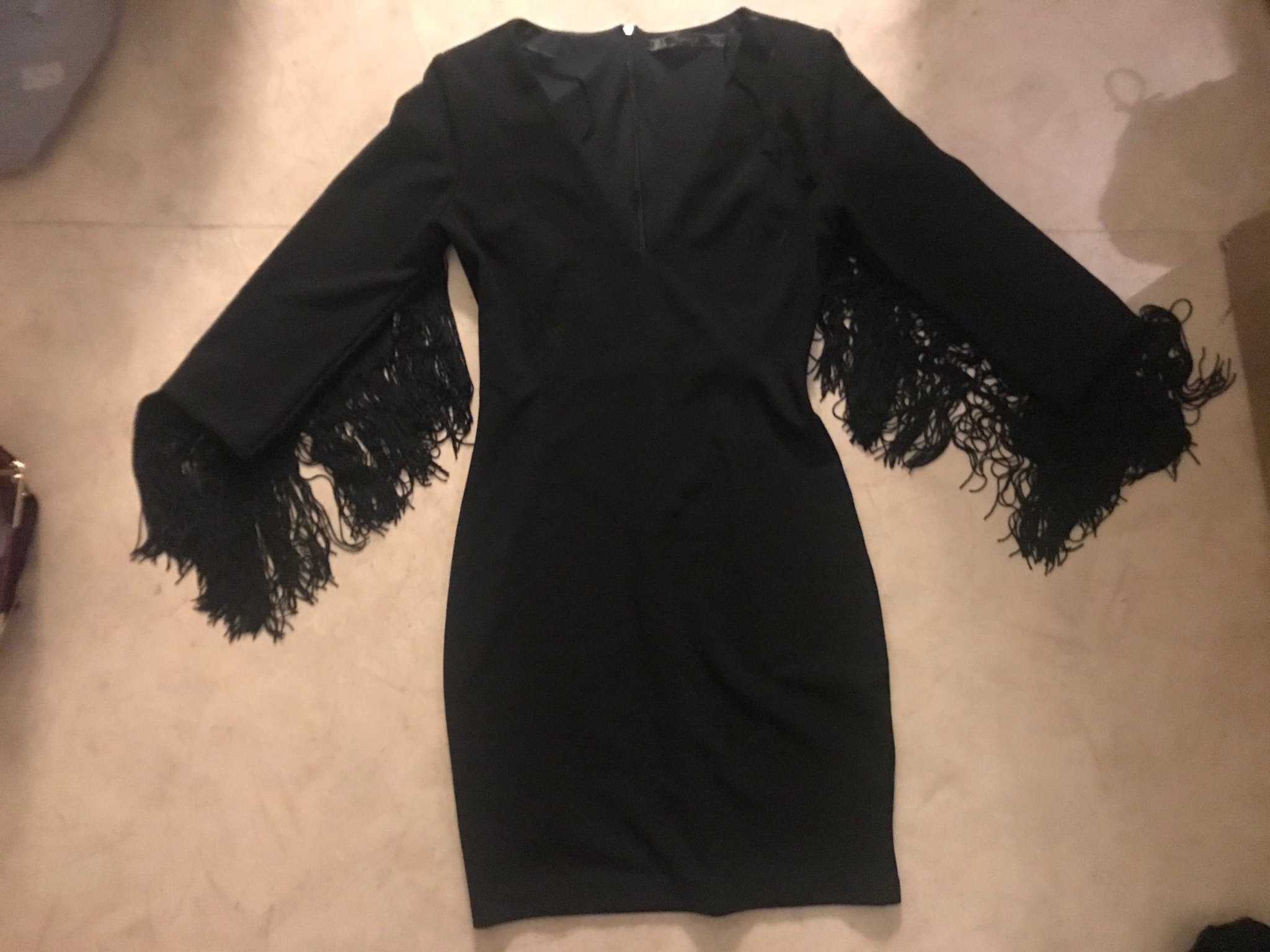 Svart KLÄNNING Fodral Zara Fransar (Rock Goth P.. (415904322 Svart KLÄNNING Fodral Zara Fransar (Rock Goth P.. (415904322