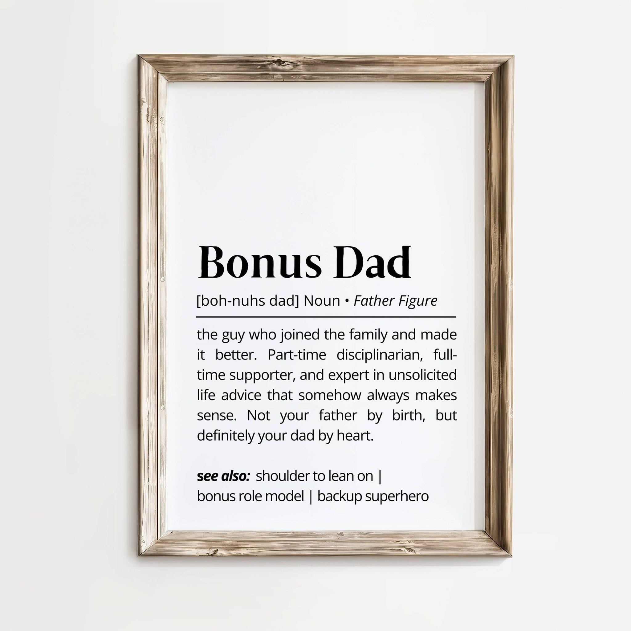 Bonus Dad – Definition poster | A4 | Rolig present | SkattkammarenSE