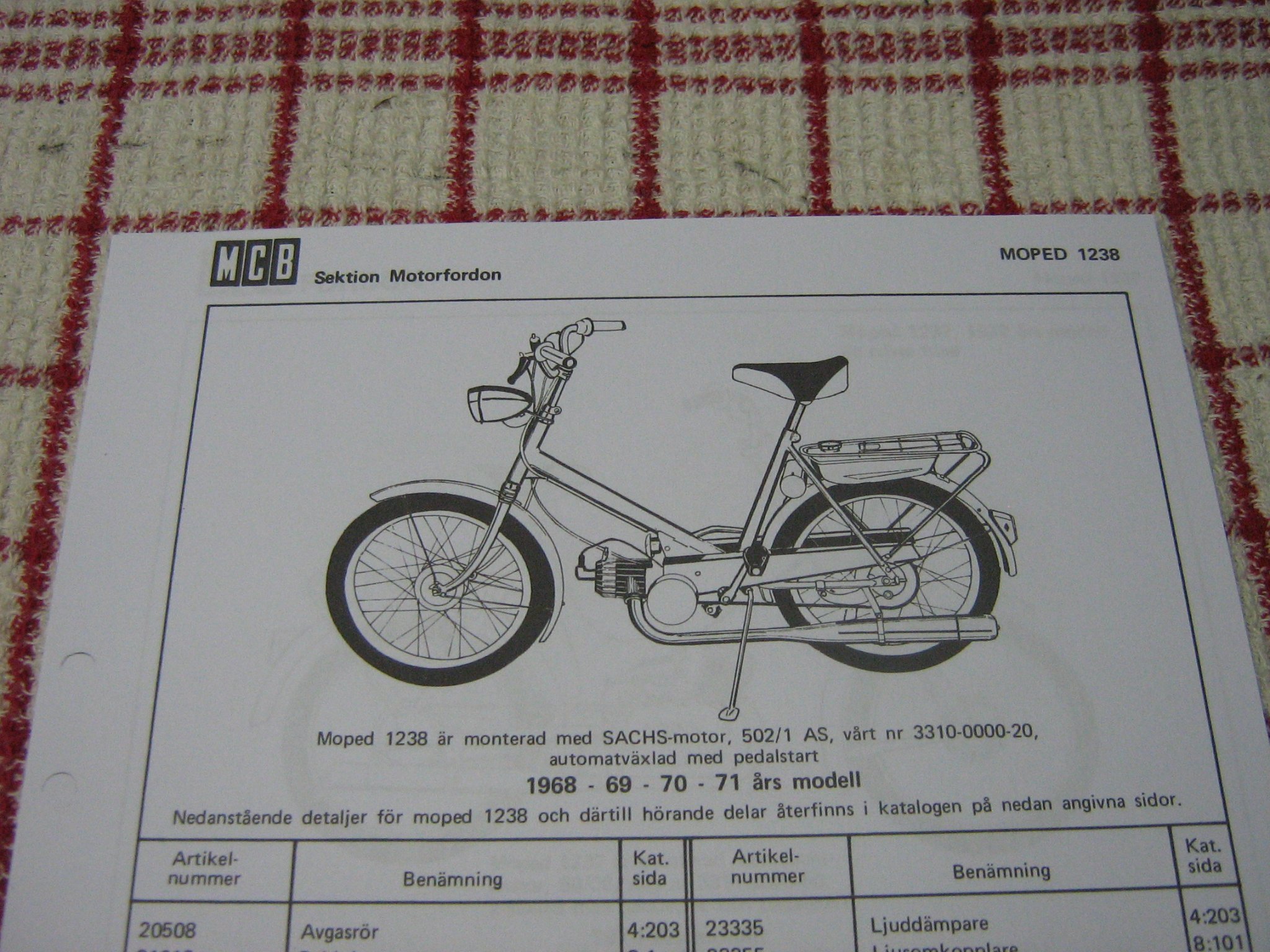 1238 Crescent Monark Faktablad reservdelar A4 f.. Köp på Tradera