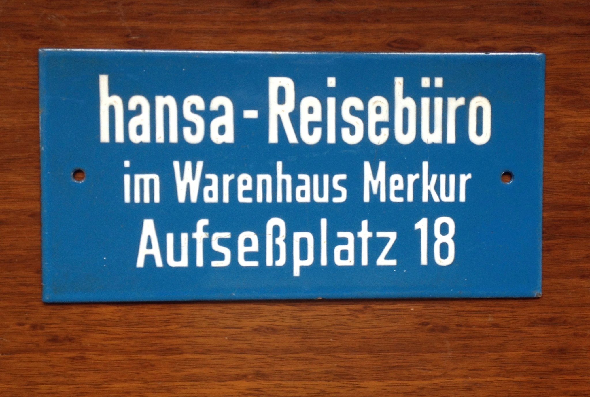 Nazi Tyskland, RARITET / Emaljskylt fr varuhuset Merkur i Nürnberg, 1939