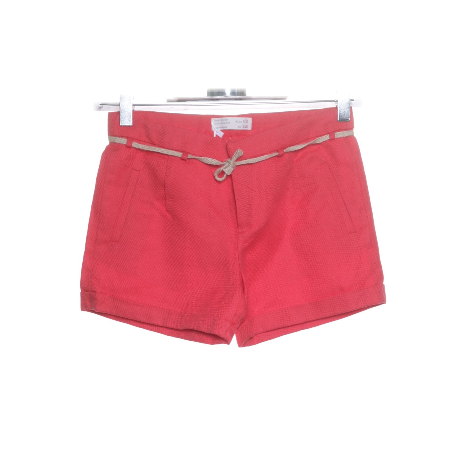 zara red shorts