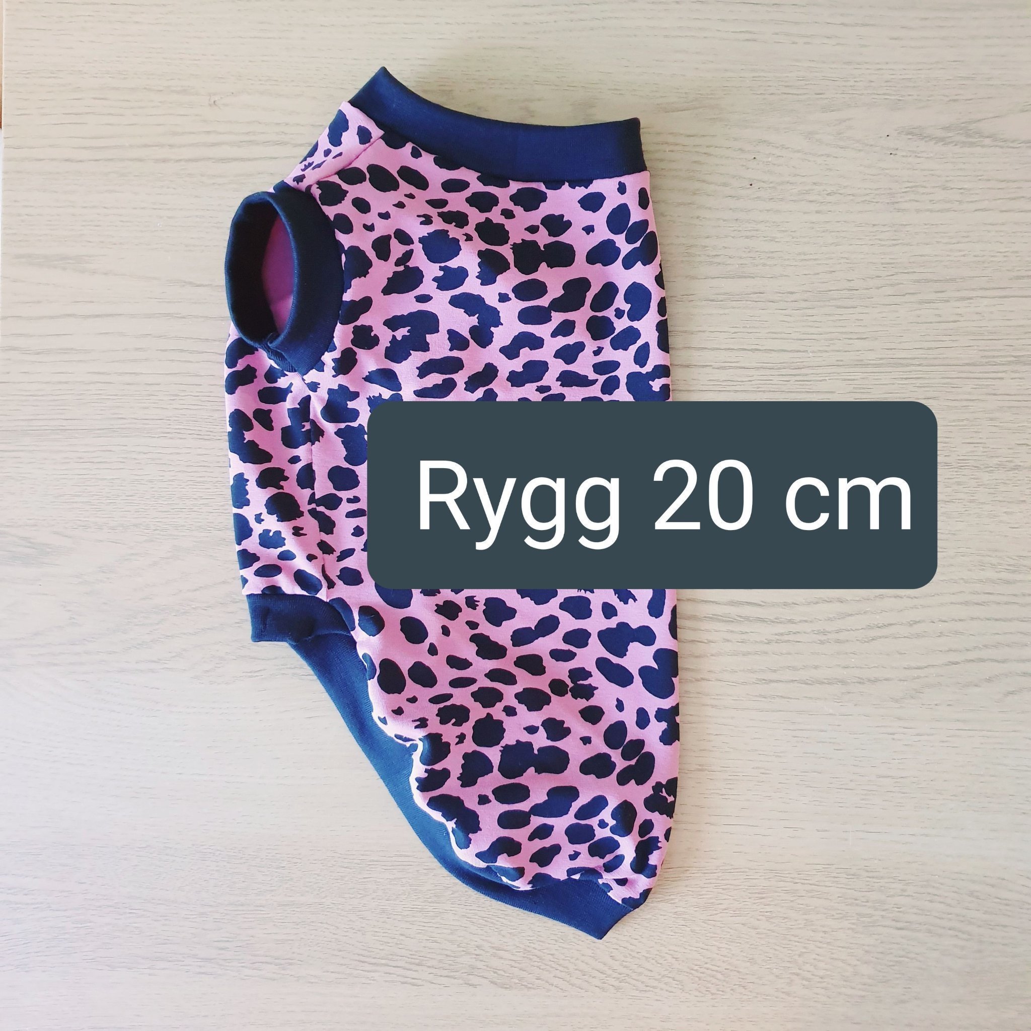 Hundkläder Bomullstrikå Tröja med mudd 20cm /omkrets 32 cm Rosa