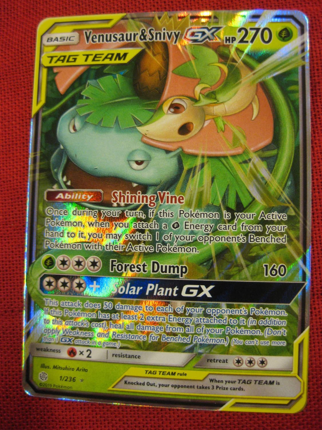 Cosmic Eclipse Venusaur & Snivy GX 1/236 NM Ultra Rare Toys & Hobbies