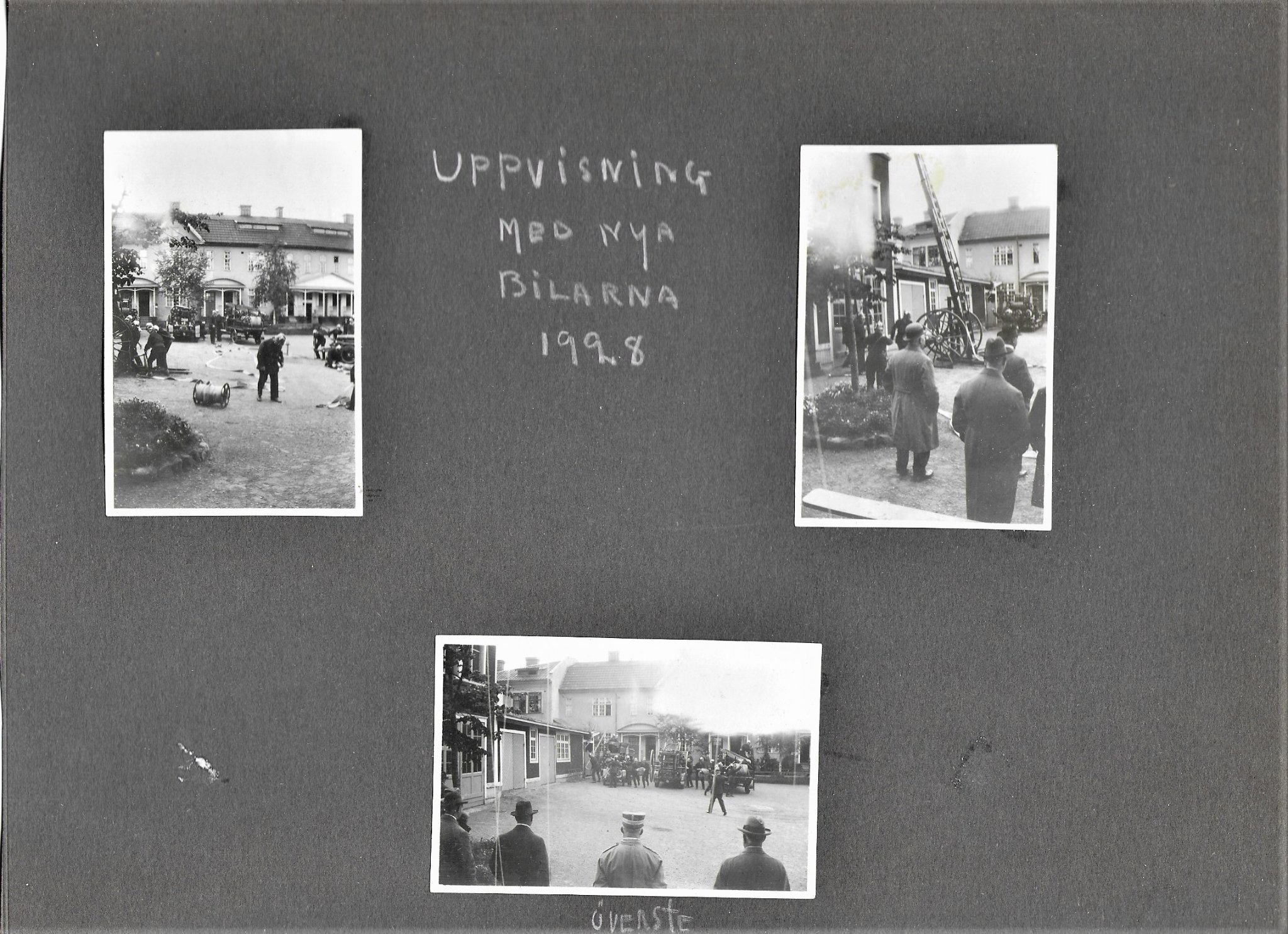 Falun 3 bilder uppvisning med nysa bilarns + 1 vykort